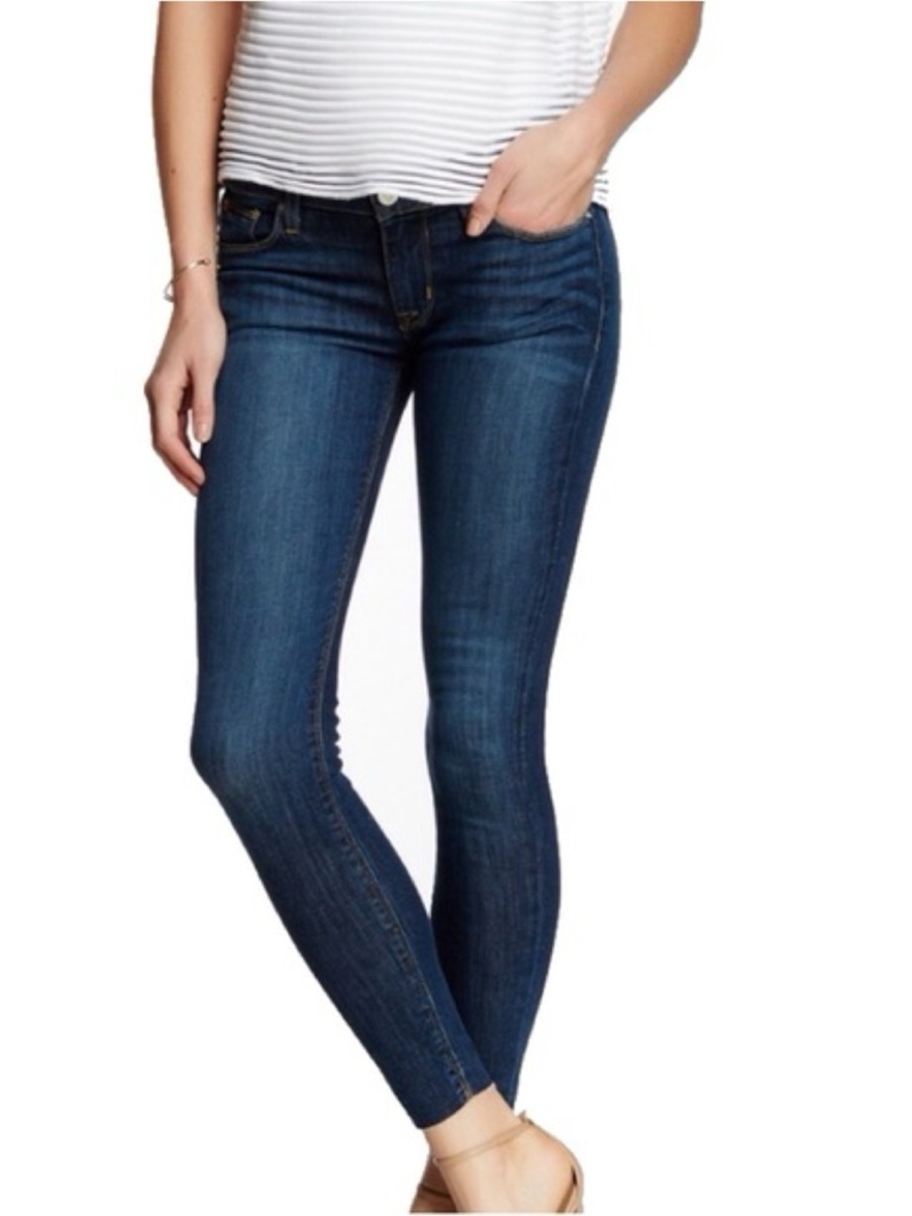 Hudson Jeans Krista Raw Hem Dark Blue Skinny Jeans